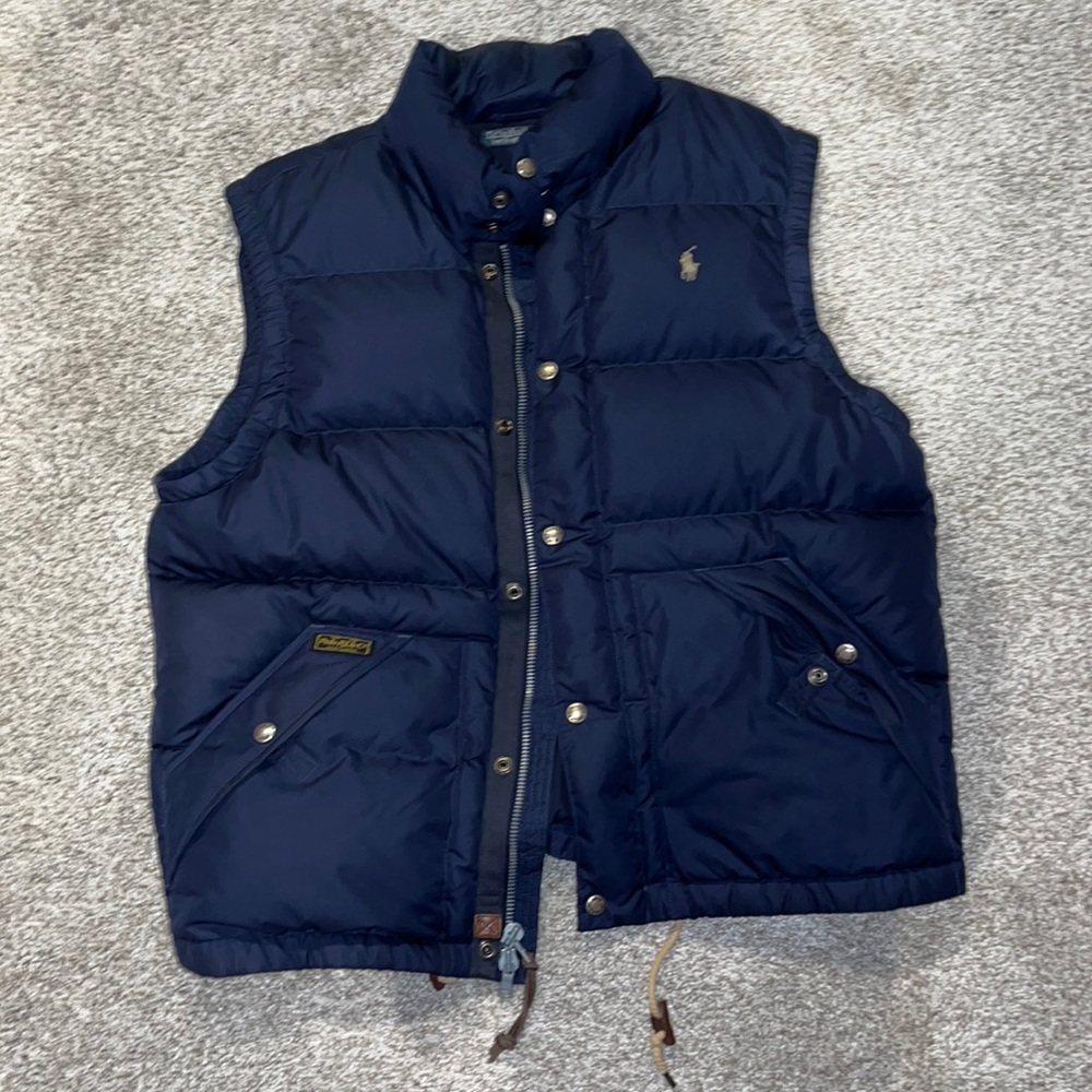 Navy blue puffer vest